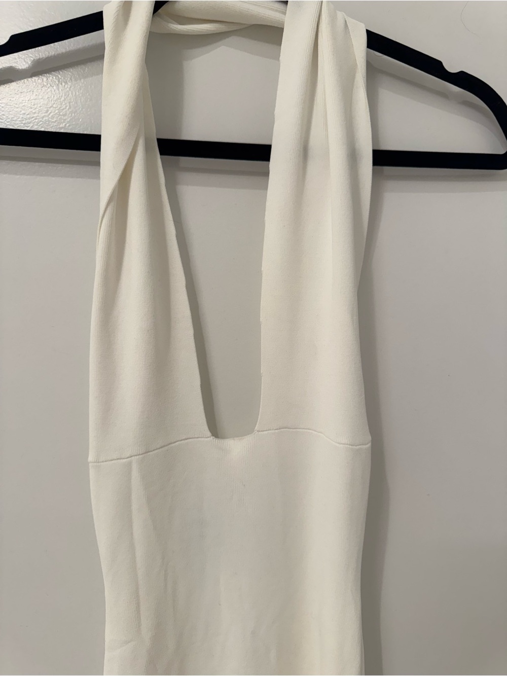 White Halter Maxi Dress - Minimalist Evening Dress - Picture 2 of 3